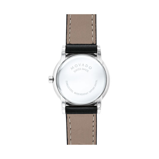 Movado Museum Classic 28mm Stainless Steel & Black Leather 0607274