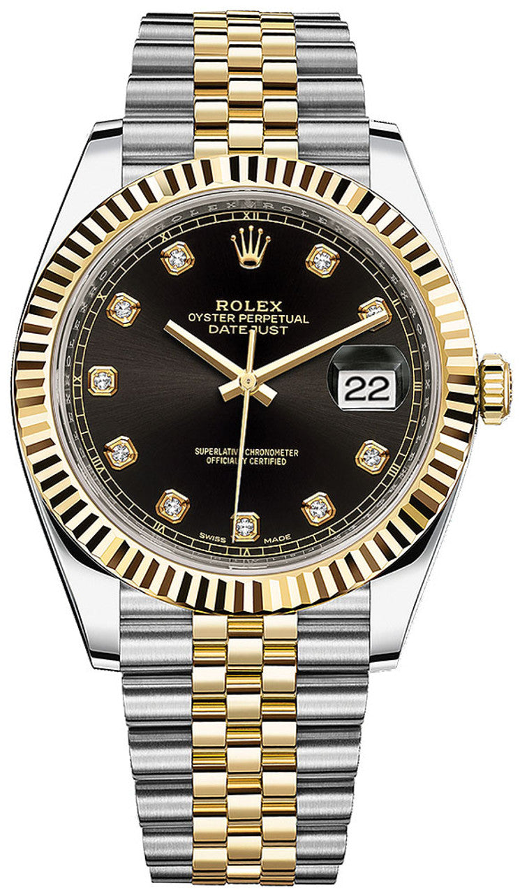 Rolex Datejust 41mm Yellow Gold and Steel 126333 Factory Diamond Dial