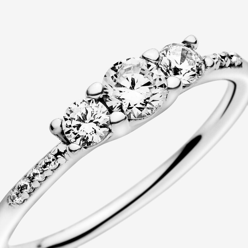 Clear Three-Stone Ring