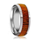 Tungsten Wood Ring - Mahogany Wood - Tungsten Wedding Band - Polished Finish - 8mm - Tungsten Wedding Ring