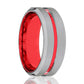 BMW Silver And Red Tungsten Mens Wedding Band