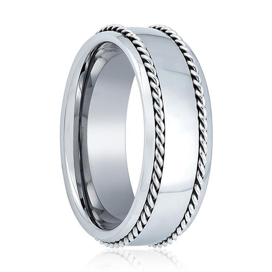 Tungsten Double Rope Wedding Band Polished