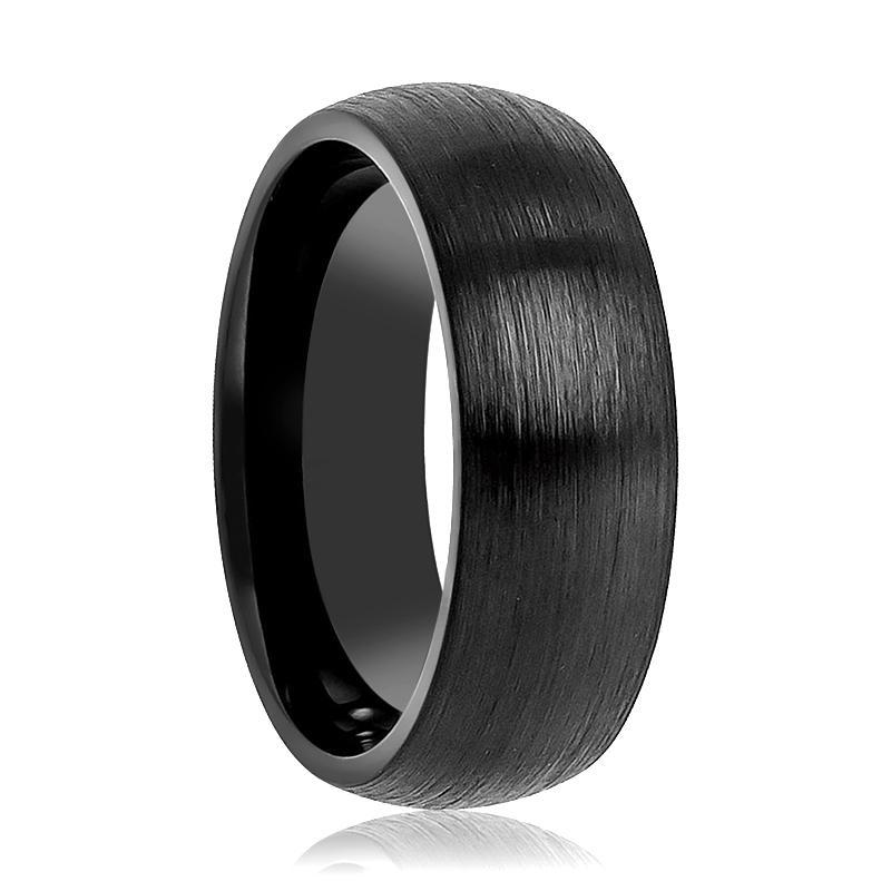 Tungsten Wedding Band Men and Women Comfort Fit Black Brushed Round Domed Tungsten Carbide Wedding Ring 2mm 4mm 6mm 8mm