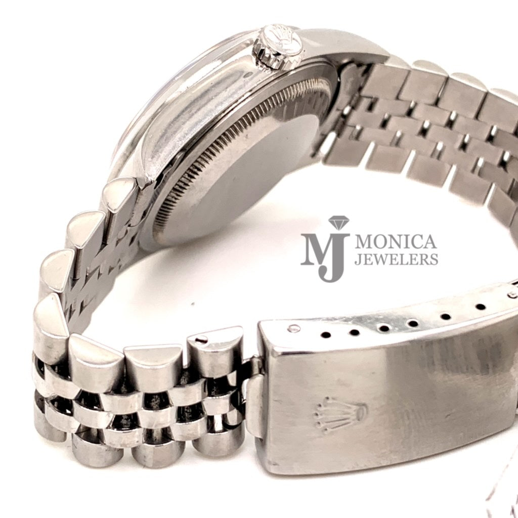 Rolex 16200 Stainless Steel 36mm Blue Roman numeral dial with smooth bezel