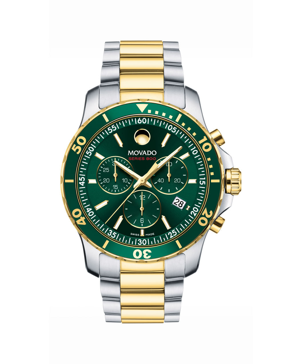 Movado Series 42mm 800 Men's Two-Toned Watch with Green Dial