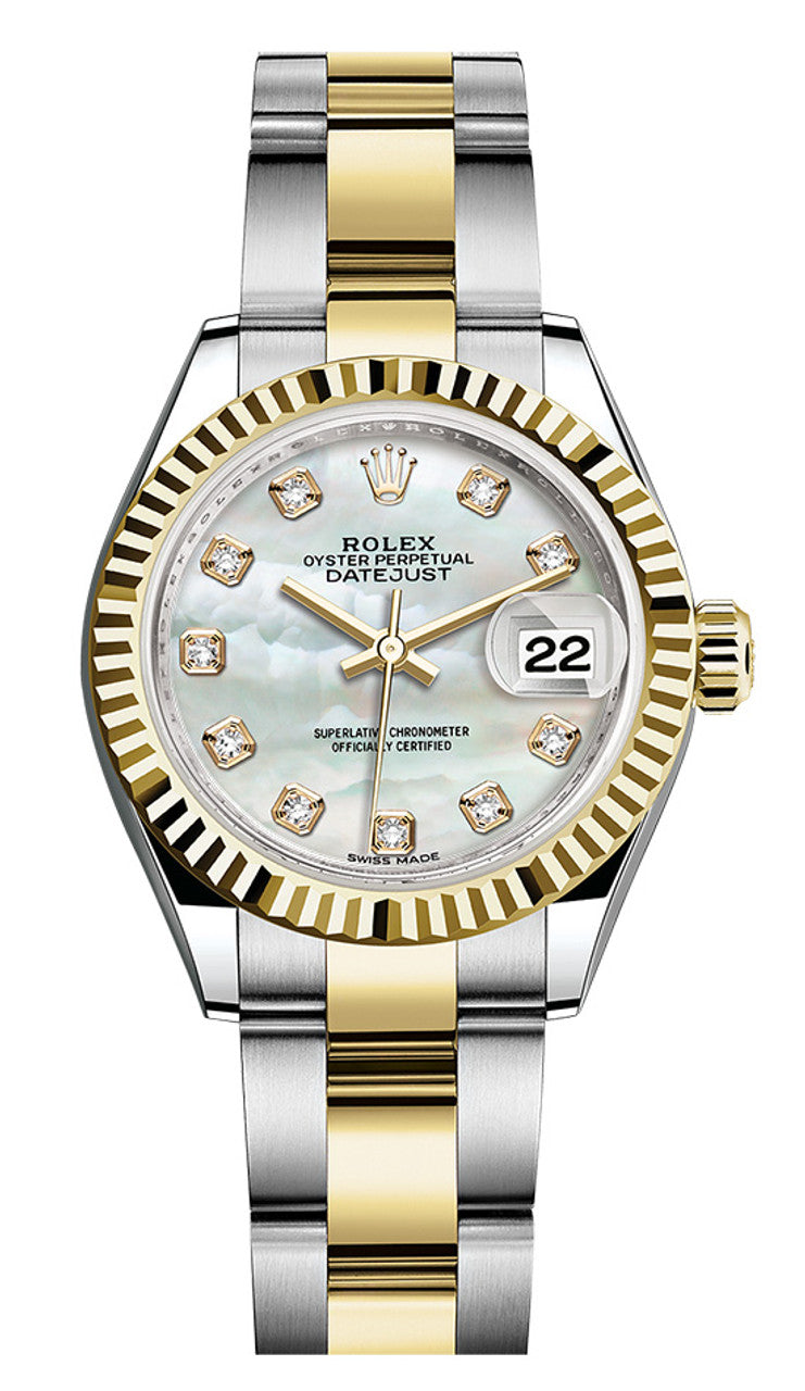 Rolex Women's Datejust Two Tone Fluted Dial