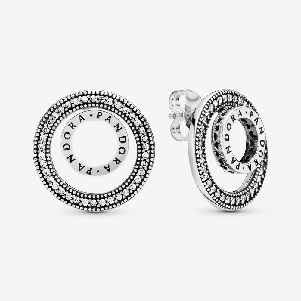 Pandora Logo Circle Stud Earrings