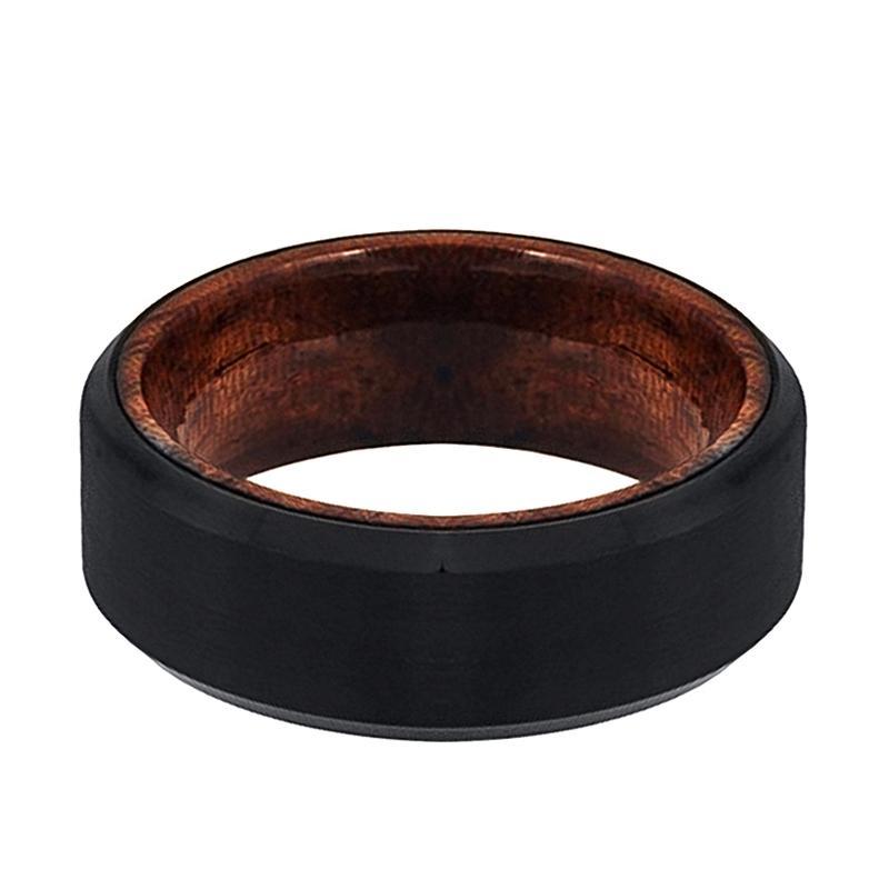 MASERATI Tungsten Wooden Ring--Men's Wedding Band
