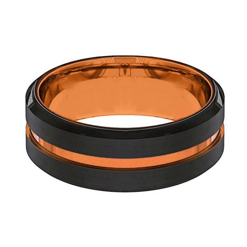 ASCARI Luscious Orange Tungsten Wedding Band