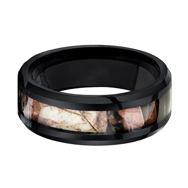 PANTHER Forest Camo Tungsten Mens Wedding Band