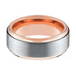 ZANDER Rose Gold & Silver Brushed Tungsten Carbide Ring