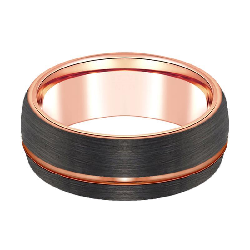 LYKAN Gun Metal Brushed Tungsten Wedding Band