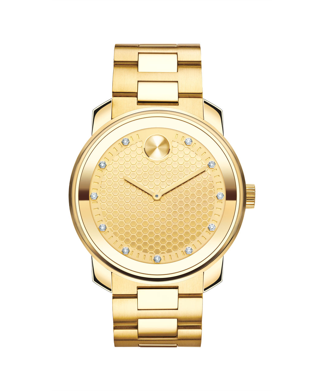 Movado Bold Gold Tone Hone comb Diamond Dial 3600374 – Monica Jewelers