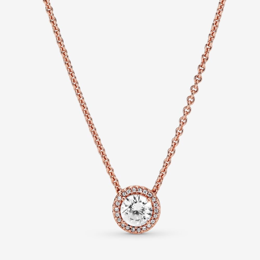 Round Sparkle Halo Necklace