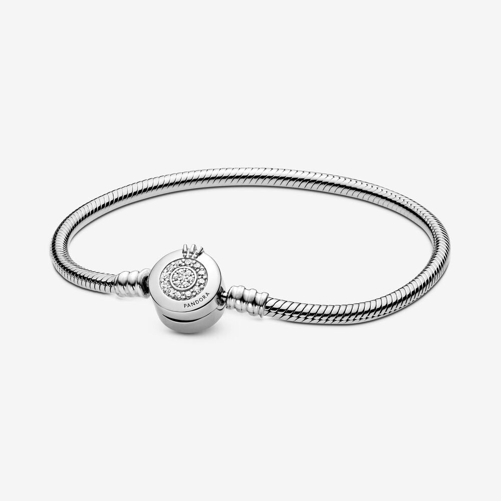 Pandora Moments Sparkling Pavé Clasp Snake Chain Bracelet
