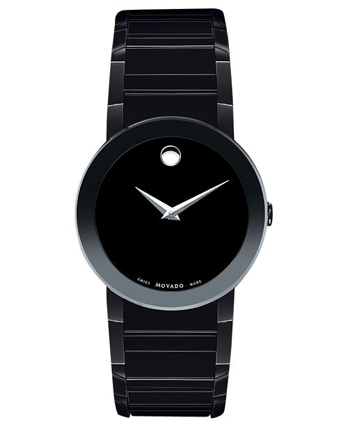 Stainless Steel All Black Movado Mens Watch All Black Movado Watch