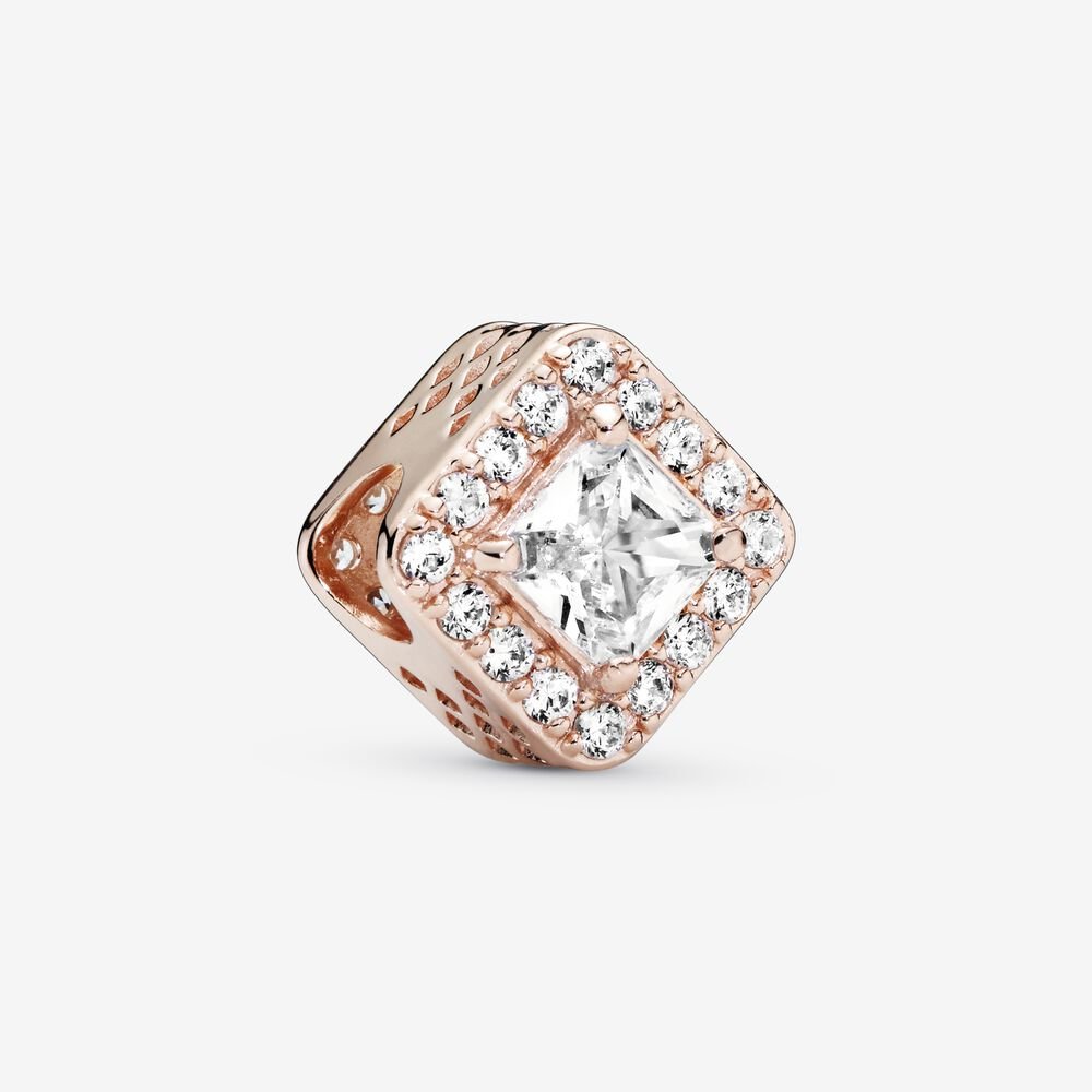 Square Sparkle Halo Charm