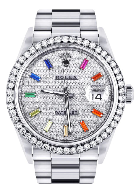 leder Stranden En effektiv Diamond Mens Rolex Datejust Watch 16200 | 36MM | Full Diamond Color Ba –  Monica Jewelers