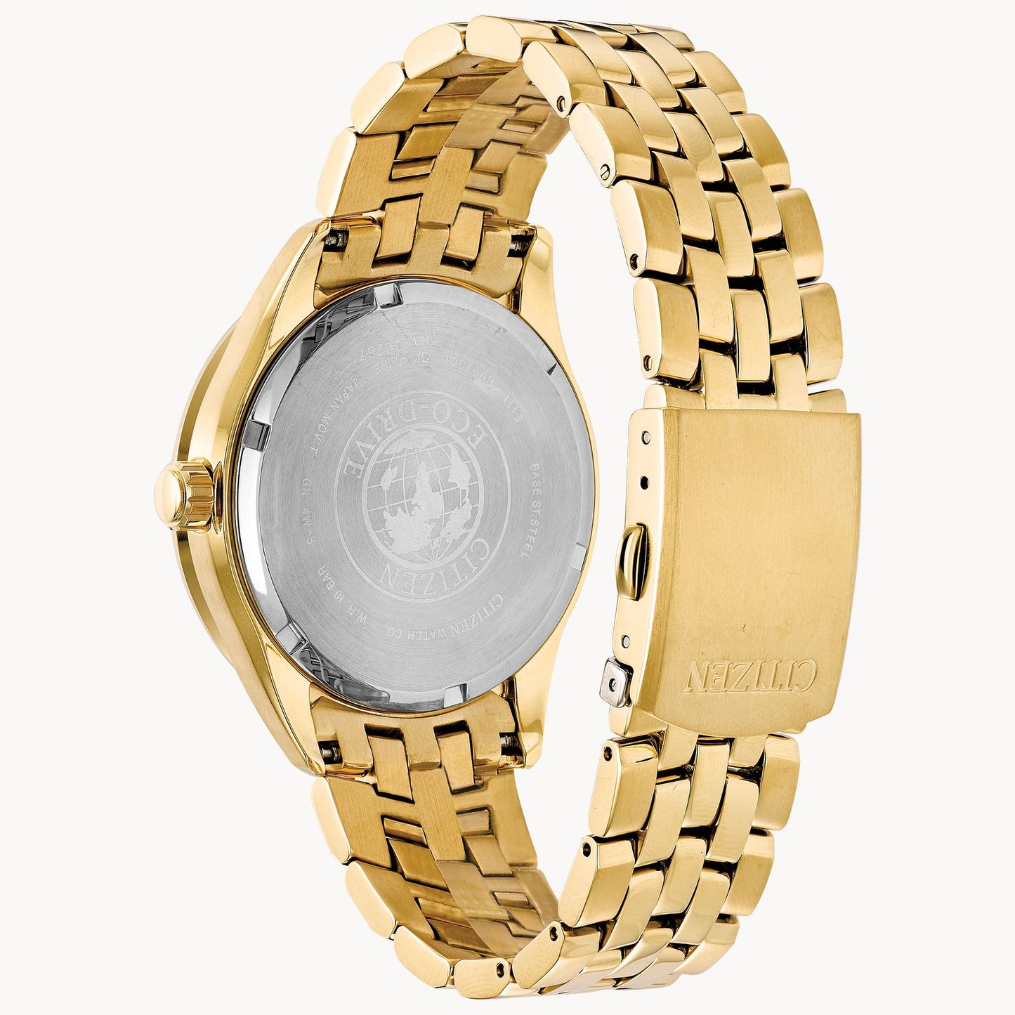 Citizen Stainless Steel Gold Tone Black Diamond Dial Corso BM7252-51G