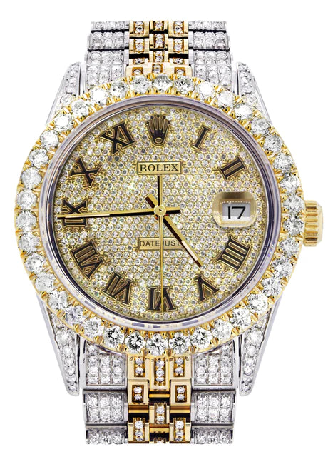 bind kolbe billet Iced Out Rolex Datejust 36 MM | Two Tone | 10 Carats of Diamonds | Ful –  Monica Jewelers