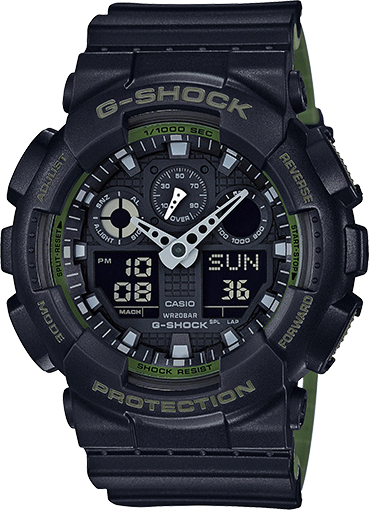 GA100L-1A Black and Green Gshock