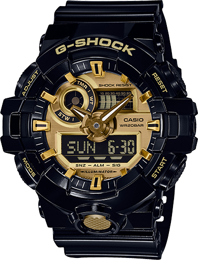 G-Shock Men's Analog-Digital Black Resin Strap Watch 54mm GA710GB-1A