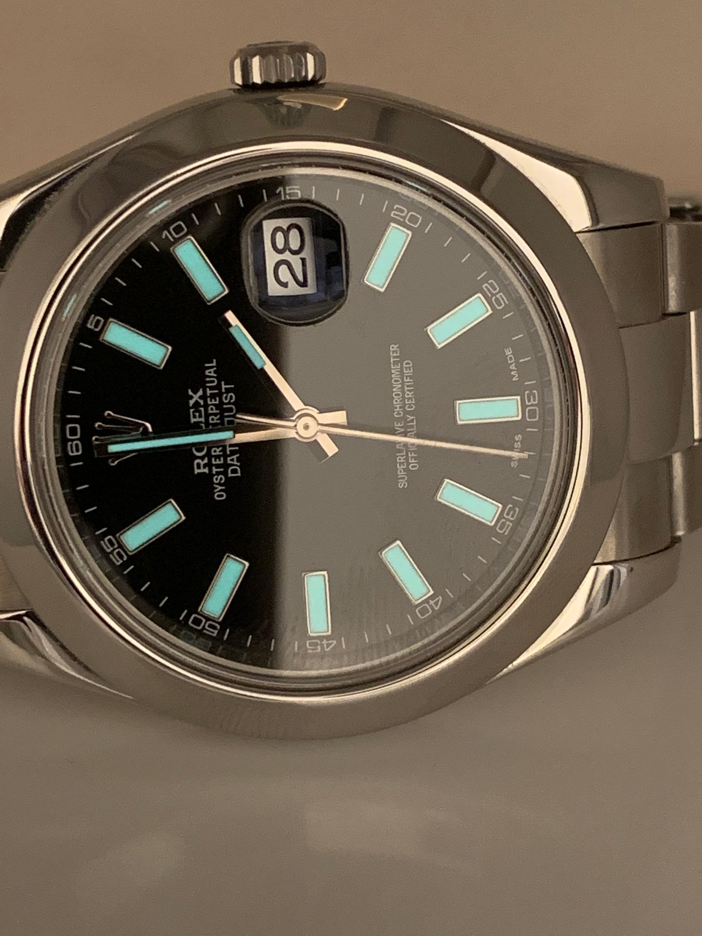 Rolex Datejust II 41mm SS Black Stick Dial 116300