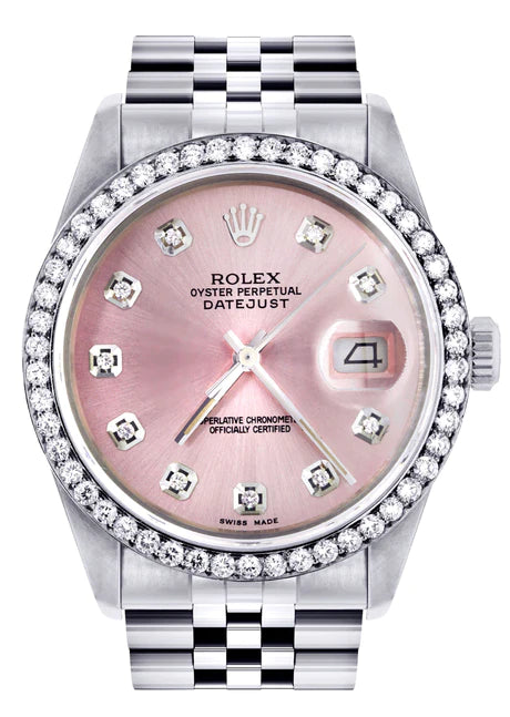 Pink face ladies rolex watch Clearance
