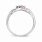 Sterling Silver Synthetic 2 Stone Mother's Ring - AydinsJewelry