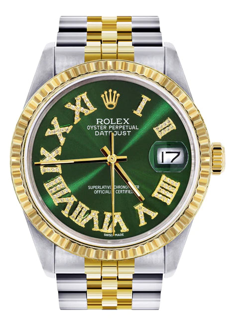 Rolex datejust two tone green dial Clearance