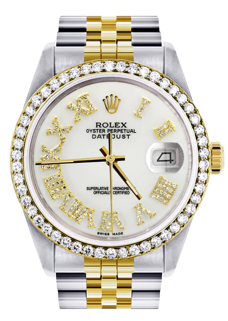 Gold Rolex Datejust Watch 16233 for Men, 36Mm