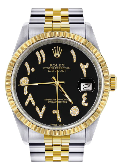 Rolex Datejust 16233 36mm Black Dial with Two Tone Jubilee Bracelet