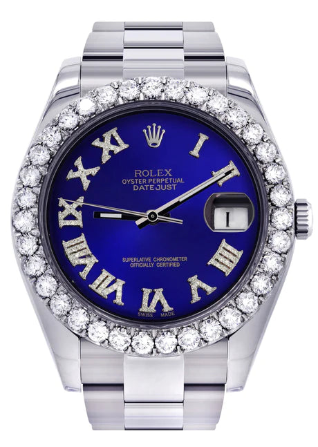 Rolex Datejust II Watch | 41 MM | Custom Blue Roman | Oyster Band – Monica Jewelers