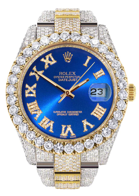 Diamond Iced Out Rolex Datejust | Carats Of Diamonds | Custom – Monica Jewelers