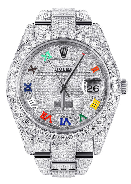 Forespørgsel beslutte I virkeligheden Diamond Iced Out Rolex Datejust 41 | 25 Carats Of Diamonds | Custom Co –  Monica Jewelers