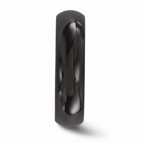 Edward Mirell Titanium Black Ti Polished Ring - 6mm - AydinsJewelry