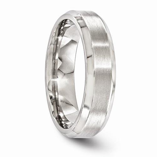 Edward Mirell Titanium Brushed & Polished Beveled - 6mm - AydinsJewelry