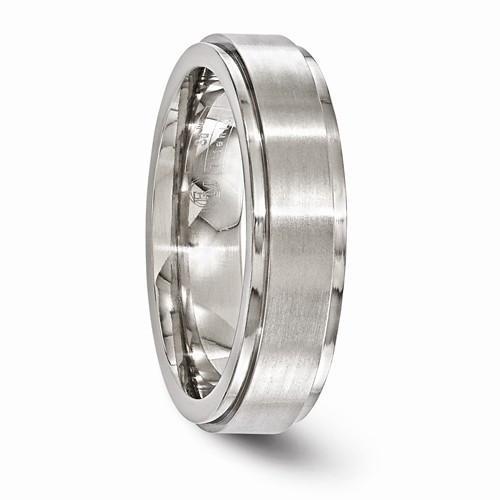 Edward Mirell Titanium Brushed & Polished Band - 6mm - AydinsJewelry