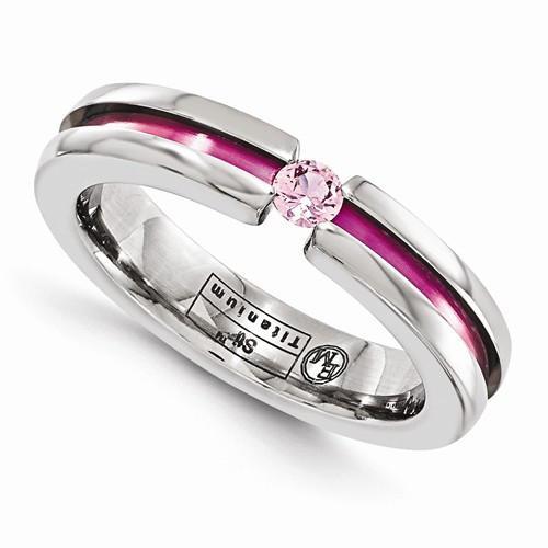 Edward Mirell Titanium Pink Sapphire & Anodized Grooved - 4mm