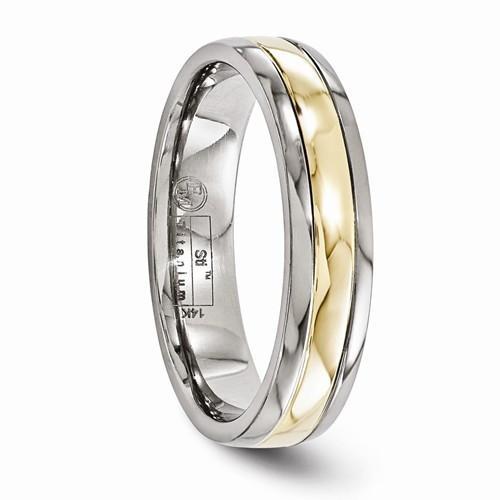 Edward Mirell Titanium With 14k Gold Inlay - 5mm - AydinsJewelry