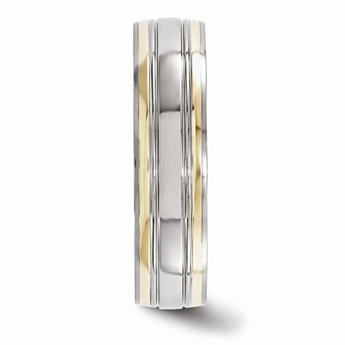Edward Mirell Titanium & 14K Edge Polished Band - 6mm - AydinsJewelry