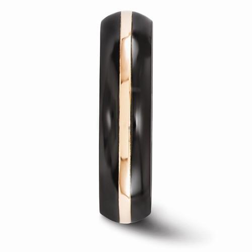 Edward Mirell Black Ti With 14k Rose Gold Domed - 6mm - AydinsJewelry