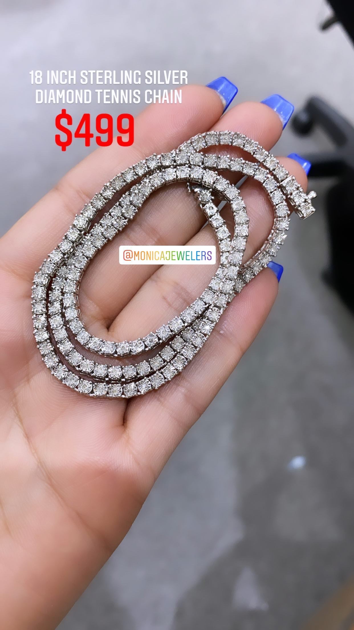 Diamond Tennis Chain sterling silver