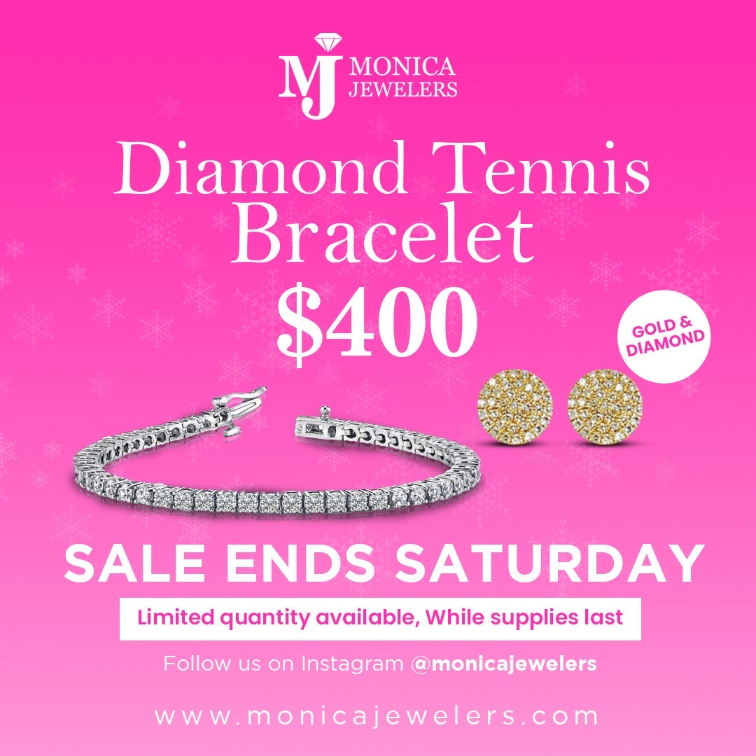 Diamond bracelet and earrings