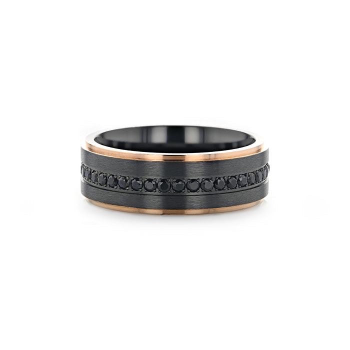 Astros Black Titanium Sapphire Wedding Band