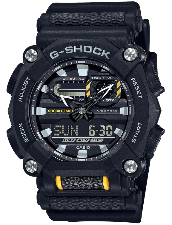 Men's Casio G-Shock Analog-Digital Yellow Resin Band Watch GA900A-1A