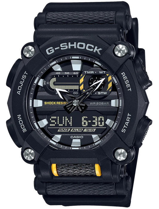 Men's Casio G-Shock Analog-Digital Yellow Resin Band Watch GA900A-1A