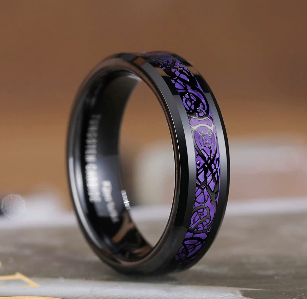 Purple tungsten Ring - 6mm