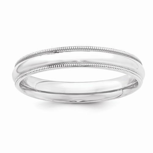 Sterling Silver 4mm Milgrain Comfort Fit Band - AydinsJewelry