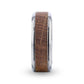 CASK Whiskey Barrel Inlaid Titanium Men's Wedding Band With Beveled Polished Edges Made From Genuine Whiskey Barrels - 8